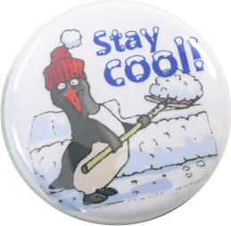 Stay cool button penguin